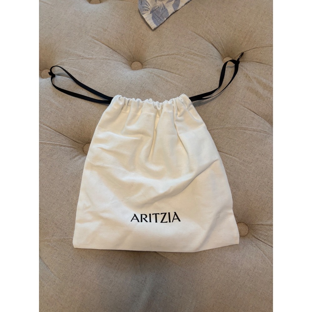 Aritzia White Cotton Canvas Drawstring Dust‎ Bag Logo Storage Accessory Small